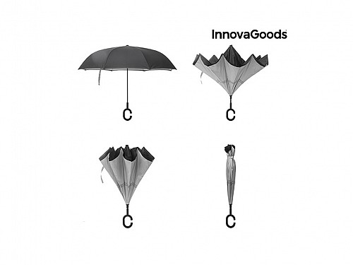 Rain Umbrella with Reverse Close, 98x80cm, InnovaGoods V0100832