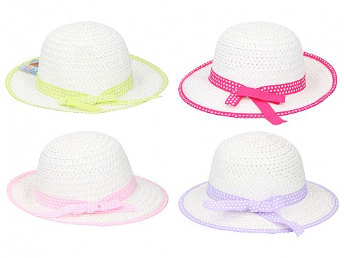 Womens Wool Hat with Linen and Polyester with Colorful String and Large Diameter 54cm, 09173