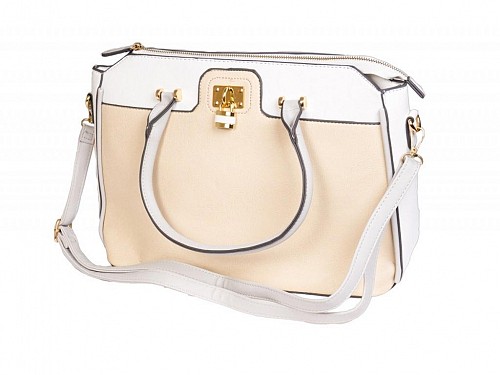 Women's Handbag Shopping Bag in Beige, 27x35x13cm, Champagne