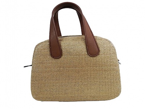 JU'STO Women's Handbag with Brown Base and Brown Straps, 26x10x17 cm, J-Poppy