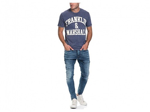 Franklin Marshall Ανδρικό T-Shirt σε Μπλε Χρώμα, TSMF356ANW17