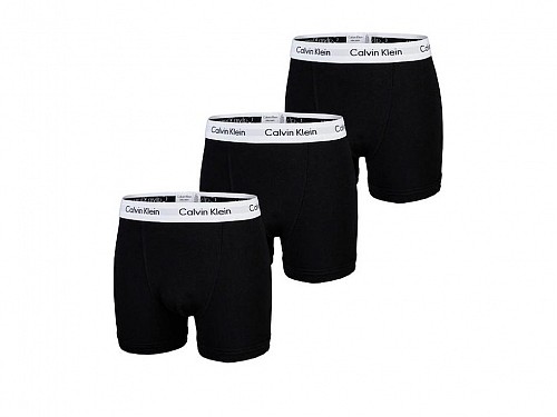 Calvin Klein Men's Underwear Boxer Set 3 pcs Black with White Elastic, U2662G-001